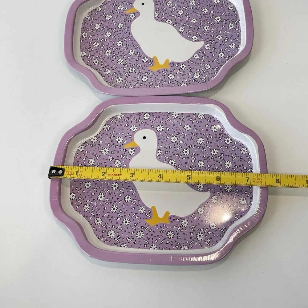 Action Industries, Inc.‎ Designs Vintage Duck Tin Trinket Trays Set Of 2 1986